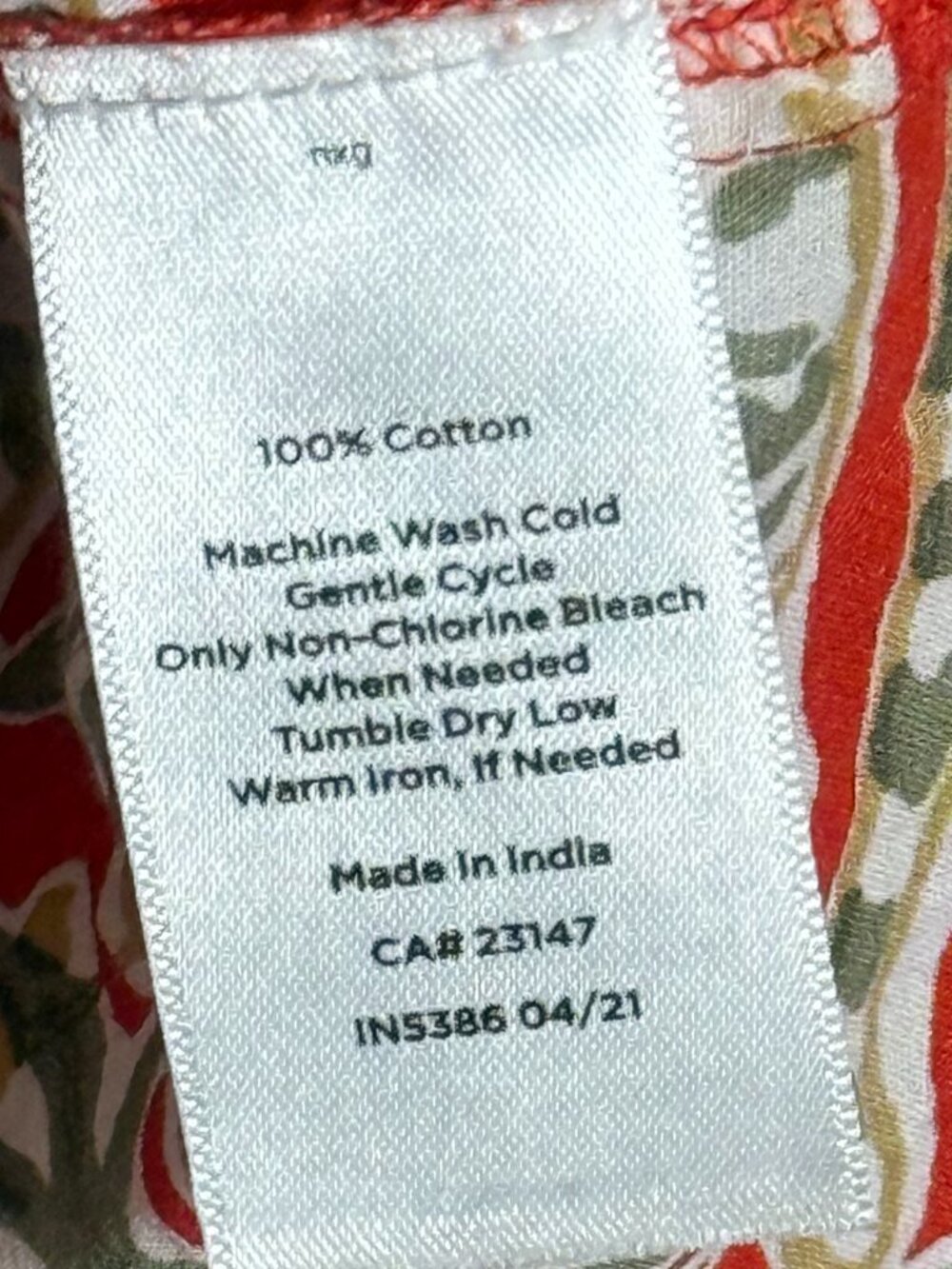 Talbots Grazing Tiger Cotton Button Front Shirt Animal Print Size L Green Red - Picture 8 of 8